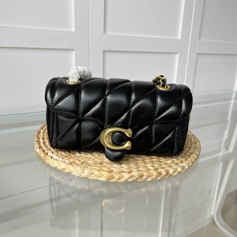 Black Quilted Bag with Gold Buckle