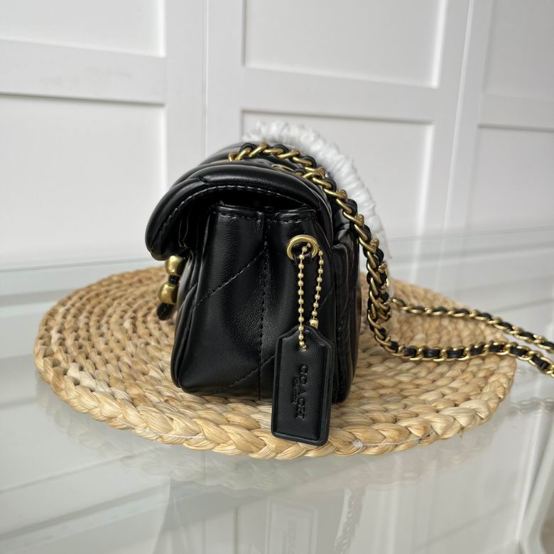 Black Quilted Bag with Gold Buckle