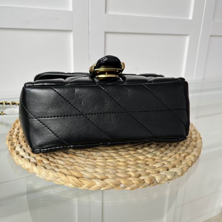 Black Quilted Bag with Gold Buckle