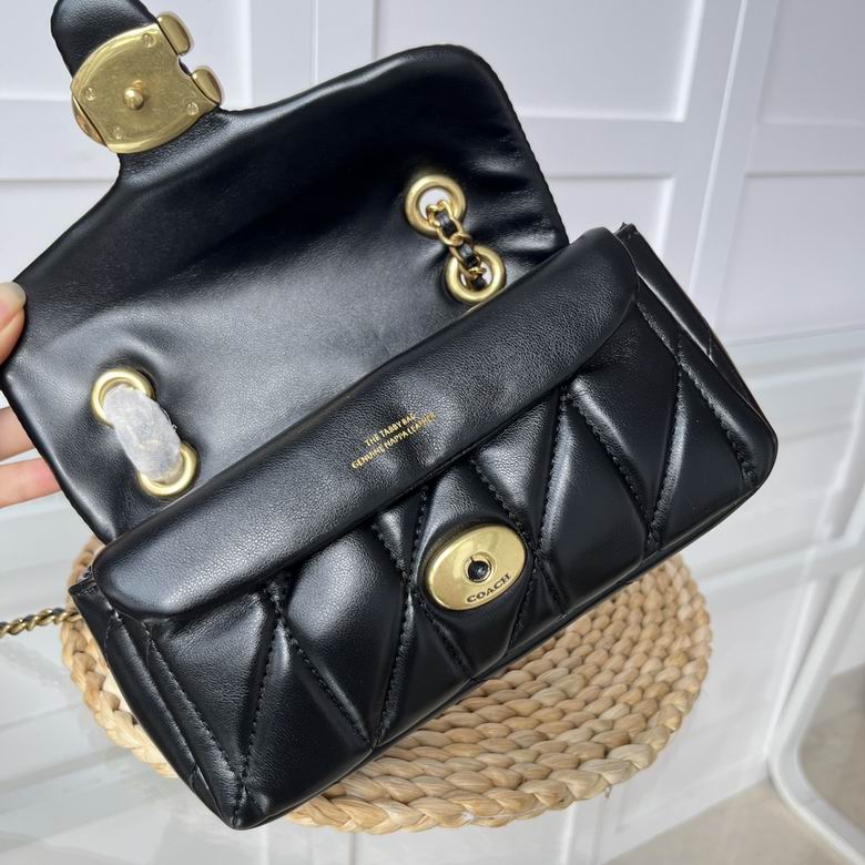 Black Quilted Bag with Gold Buckle