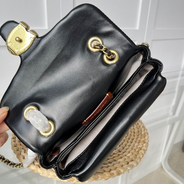 Black Quilted Bag with Gold Buckle