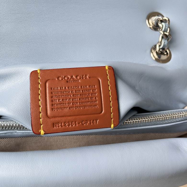 Blue Quilted Bag with Gold Buckle