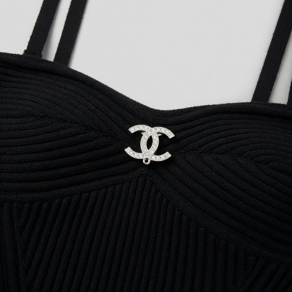 Sleeveless Ribbed Corset-Style Crop Top