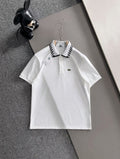 Polo Shirt with Checkered Collar