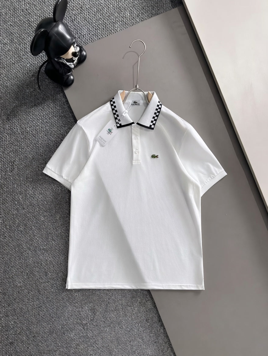 Polo Shirt with Checkered Collar
