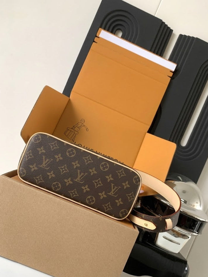 Monogram Canvas Satchel Bag with Padlock Detail