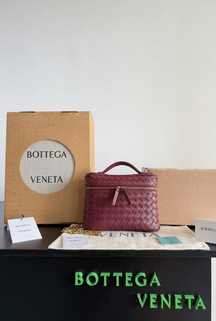 Small Woven Leather Top-Handle Bag