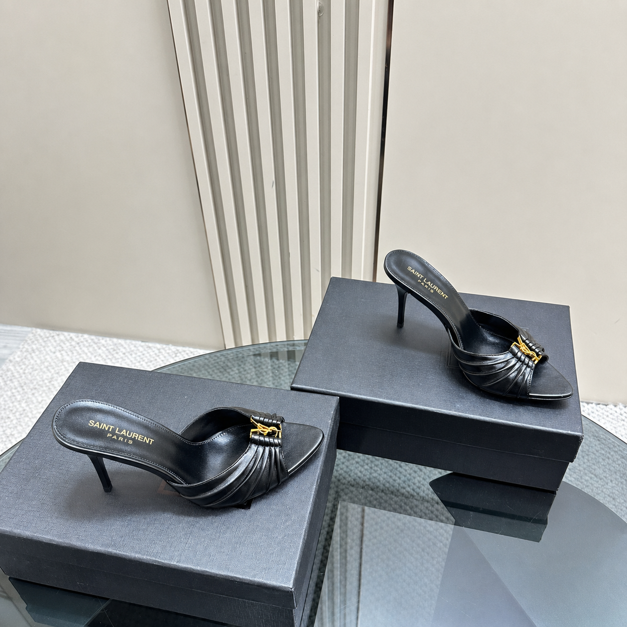 Black High-Heel Mules