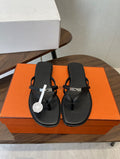 Luxury-Inspired Flat Flip Flop Sandals in Premium Leather