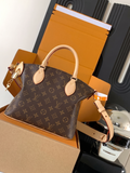 Monogram Canvas Satchel Bag with Padlock Detail