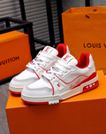 Premium Designer Leather Sneakers Red