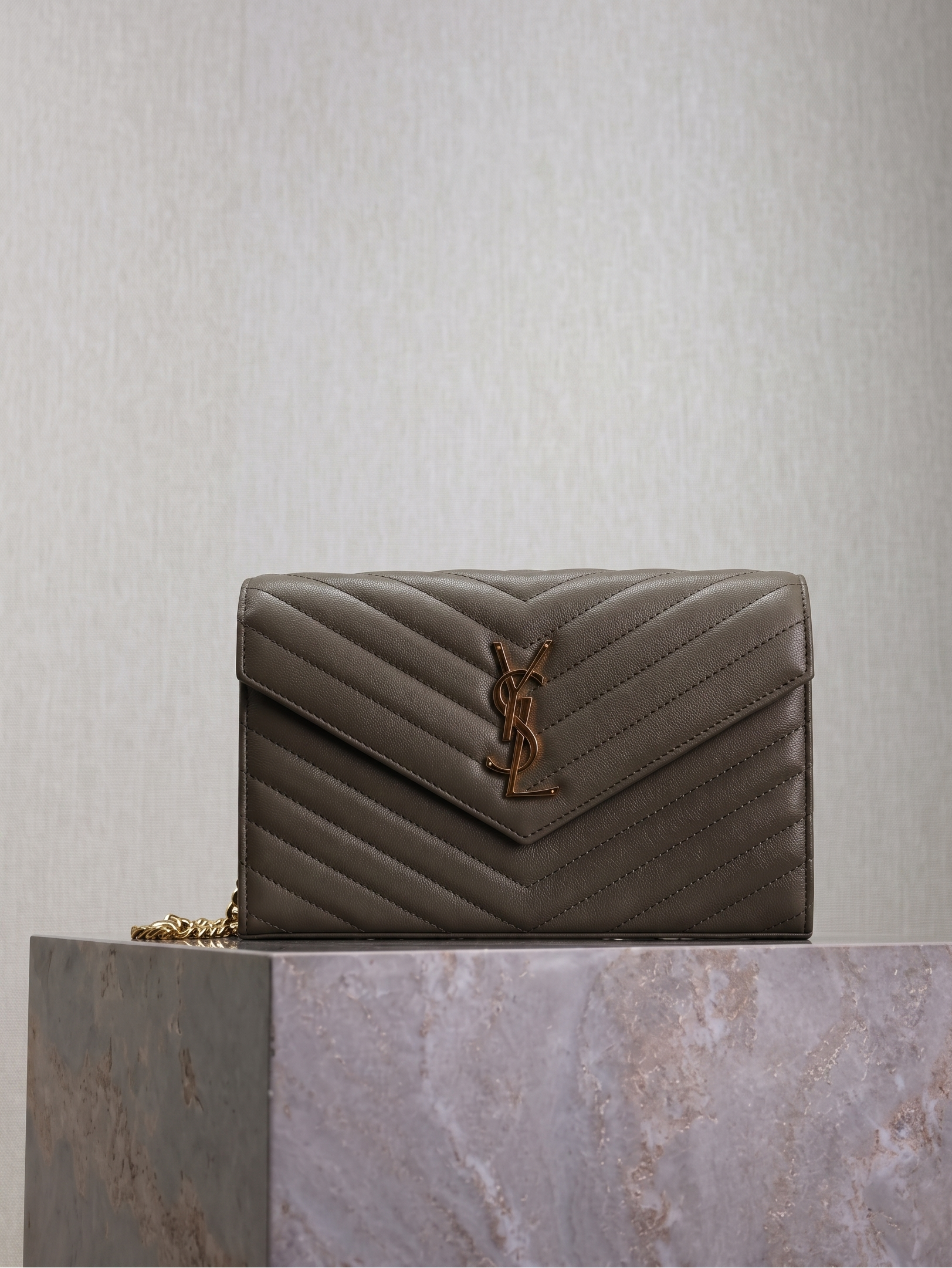 Structured Leather Envelope Clutch