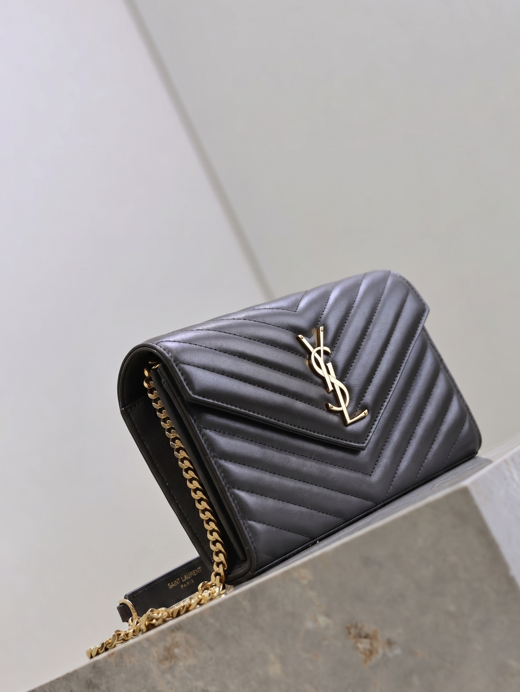 Structured Leather Envelope Clutch