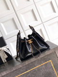 Luxury Black Diamond-Stitched Handbag