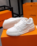 Men's Triple White Luxury Leather Trainers