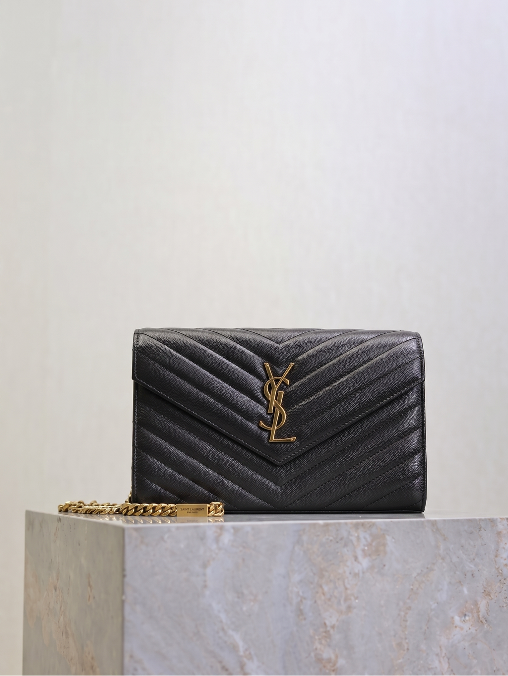 Structured Leather Envelope Clutch