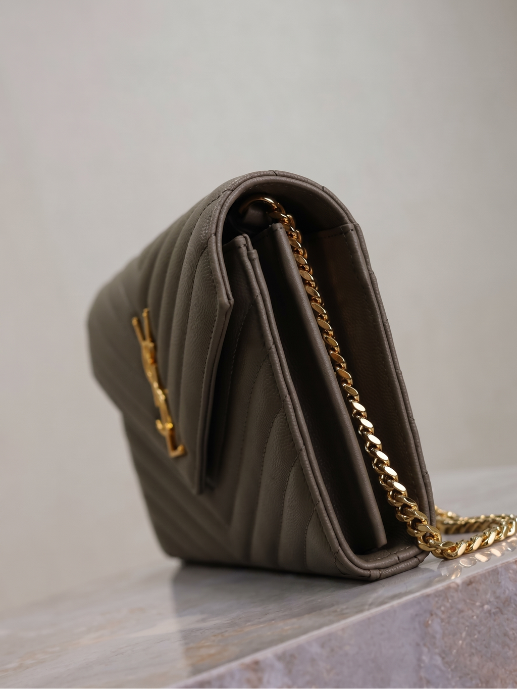 Structured Leather Envelope Clutch