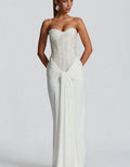 Sequin Corset White Knot Gown