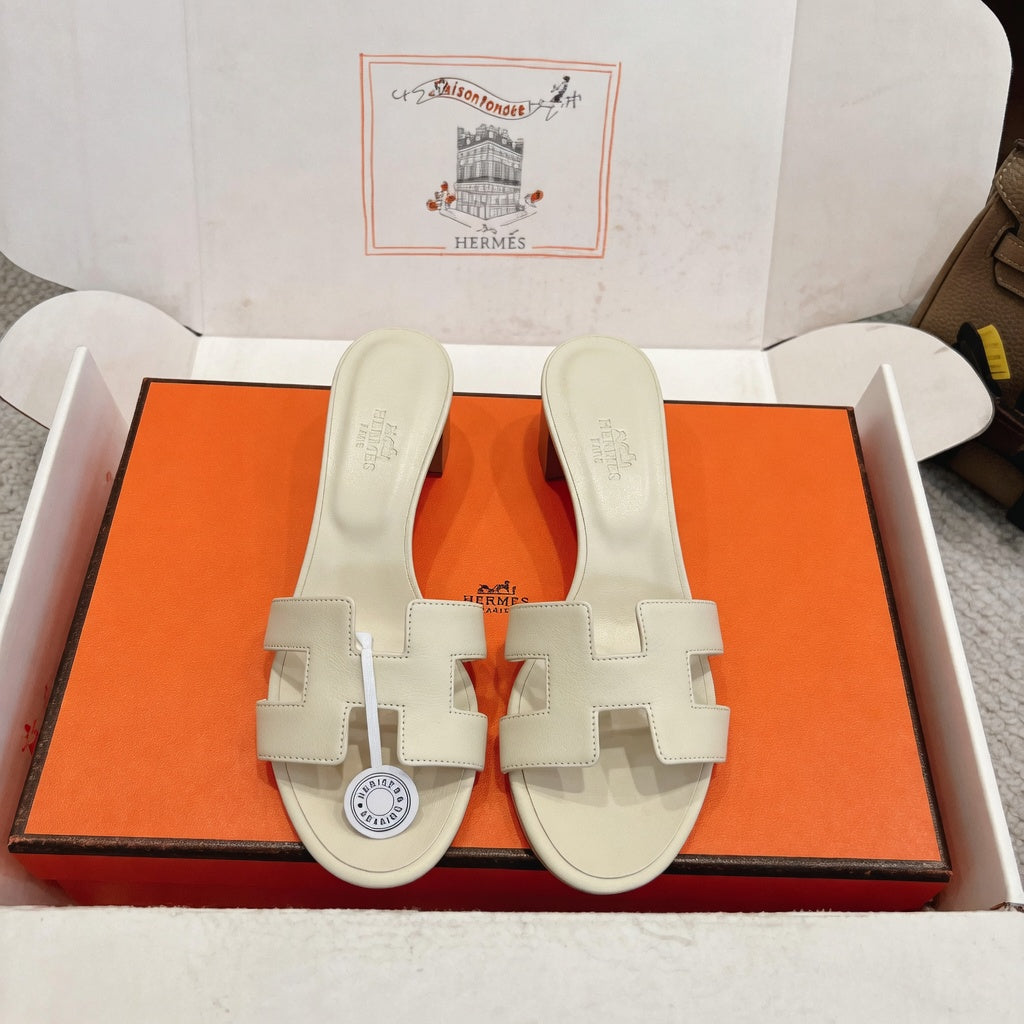 Elegant H-Strap Block Heel Slides