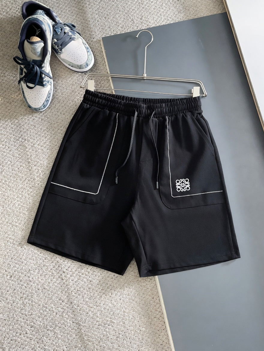 Embroidered Logo Drawstring Shorts