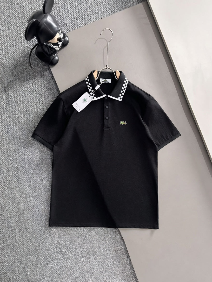 Polo Shirt with Checkered Collar