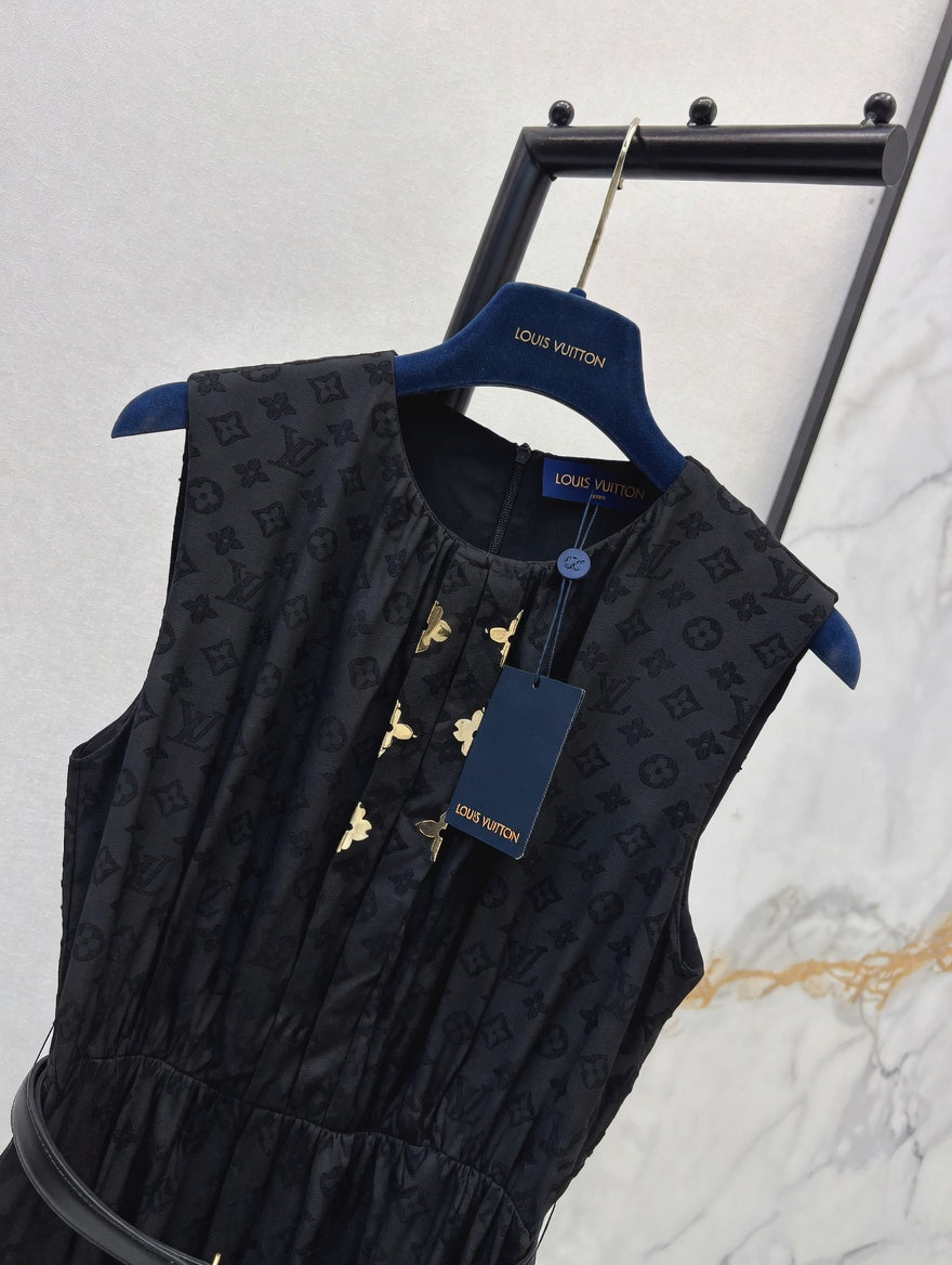 Sleeveless Black Broderie Anglaise Tiered Dress