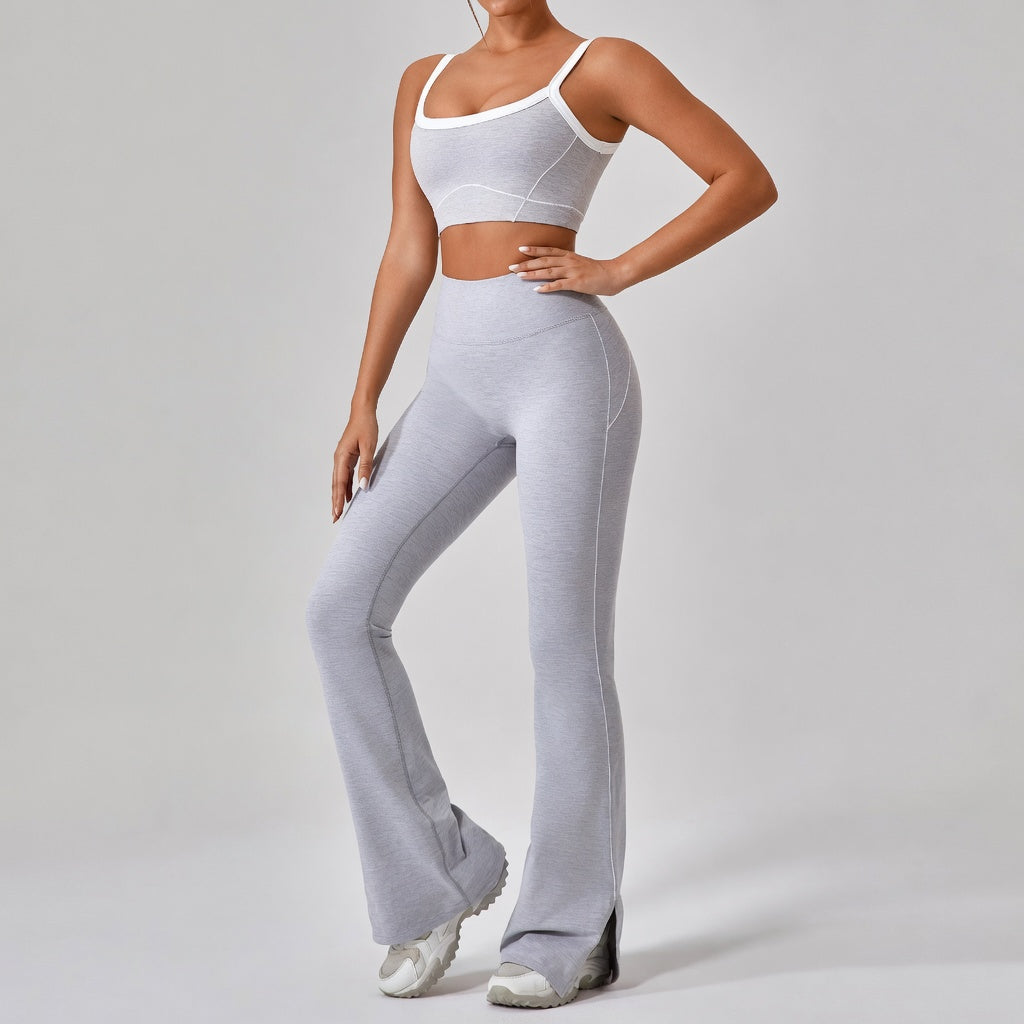 High-Waist Flare Pants & Crop Top Active Set