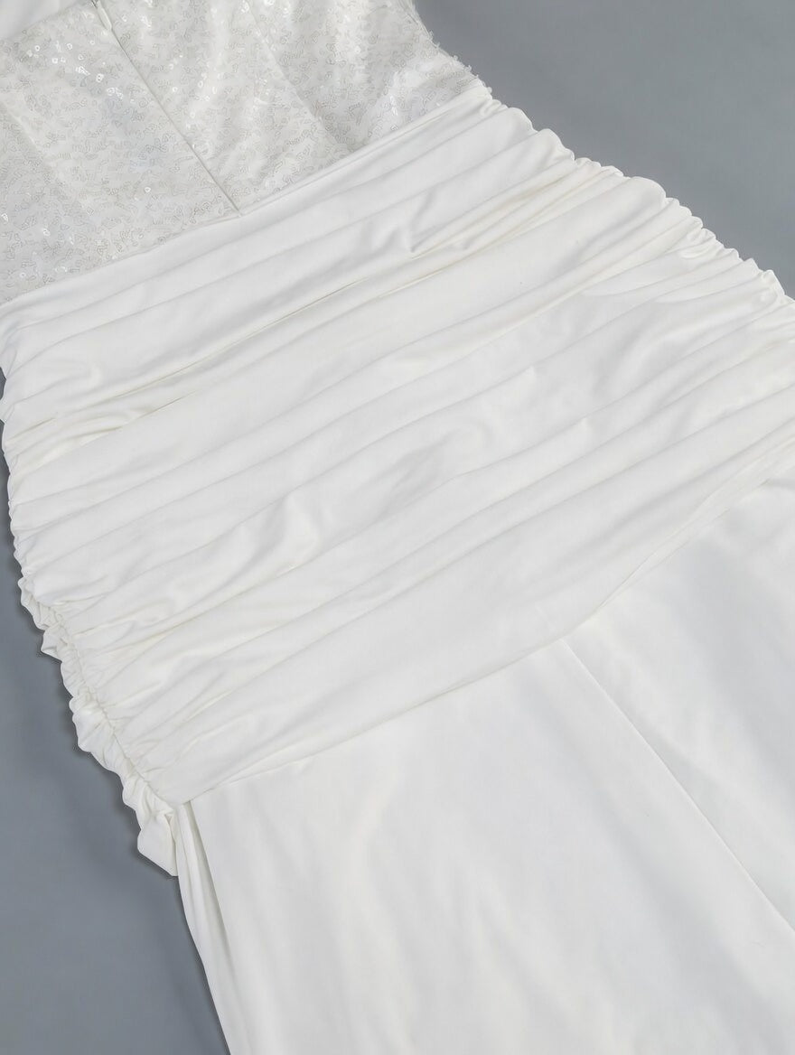 Sequin Corset White Knot Gown