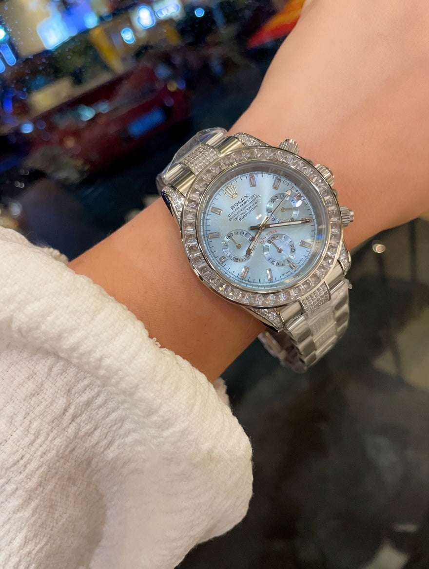 Ice Blue Diamond Bezel