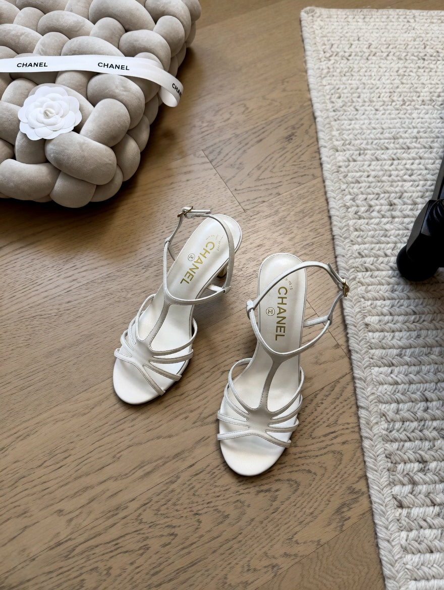 Chic Strappy Kitten Heel Sandals with Crystal Details