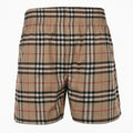 Beige Check Swim Trunks