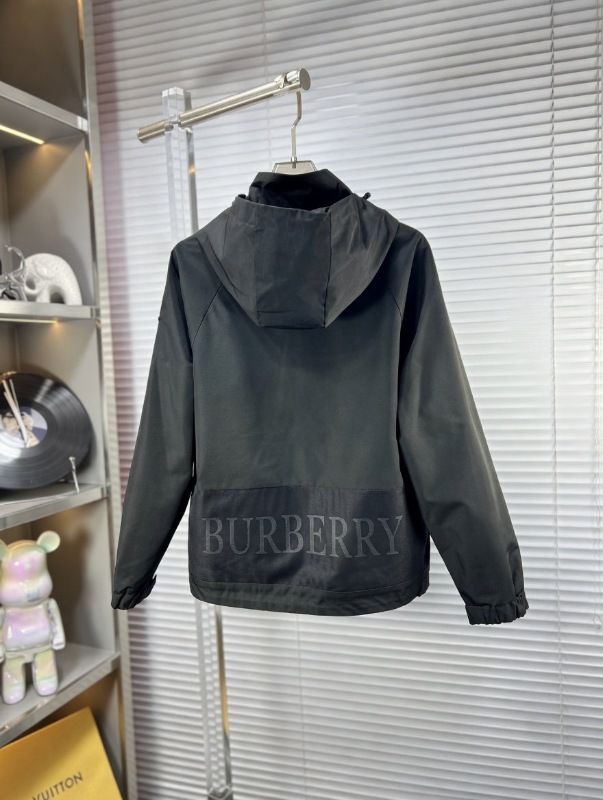 Minimalist Black Hooded Short Jacket