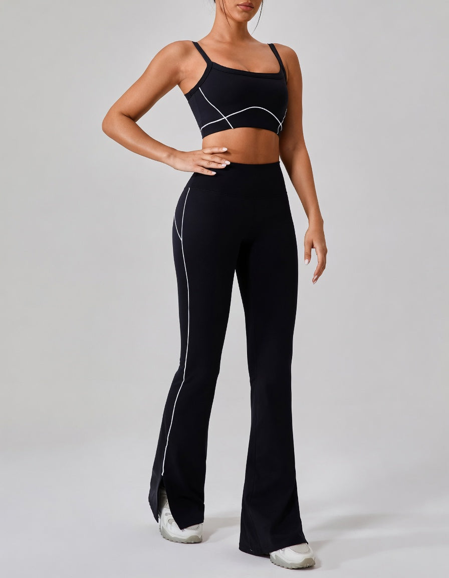 High-Waist Flare Pants & Crop Top Active Set