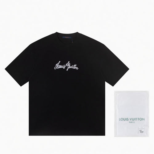 Black Oversized Monogram Script Tee
