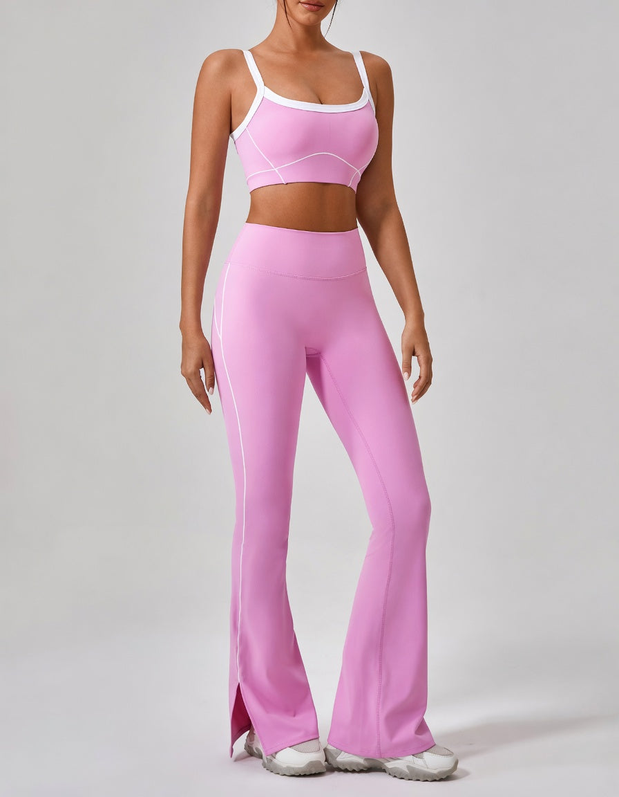High-Waist Flare Pants & Crop Top Active Set