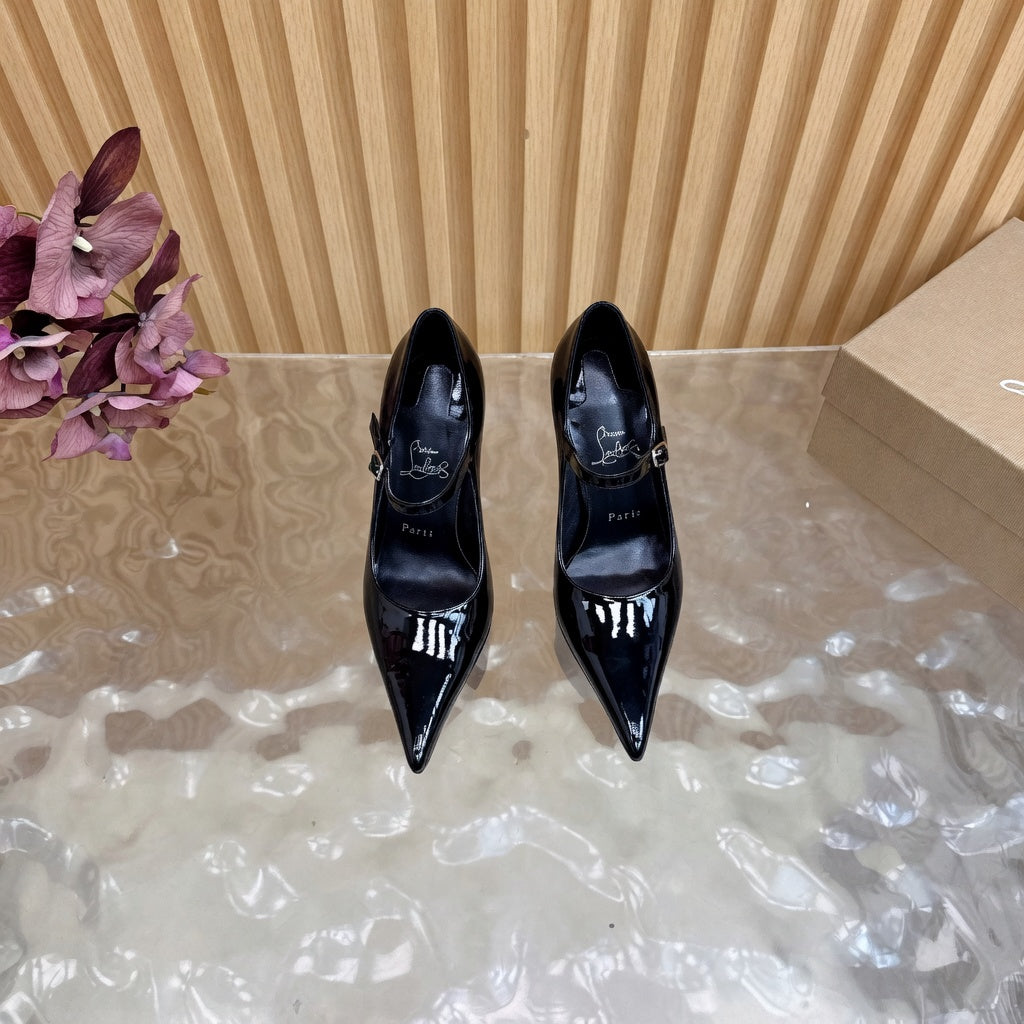 Luxury-Inspired Black High Heel Mary Jane Pumps