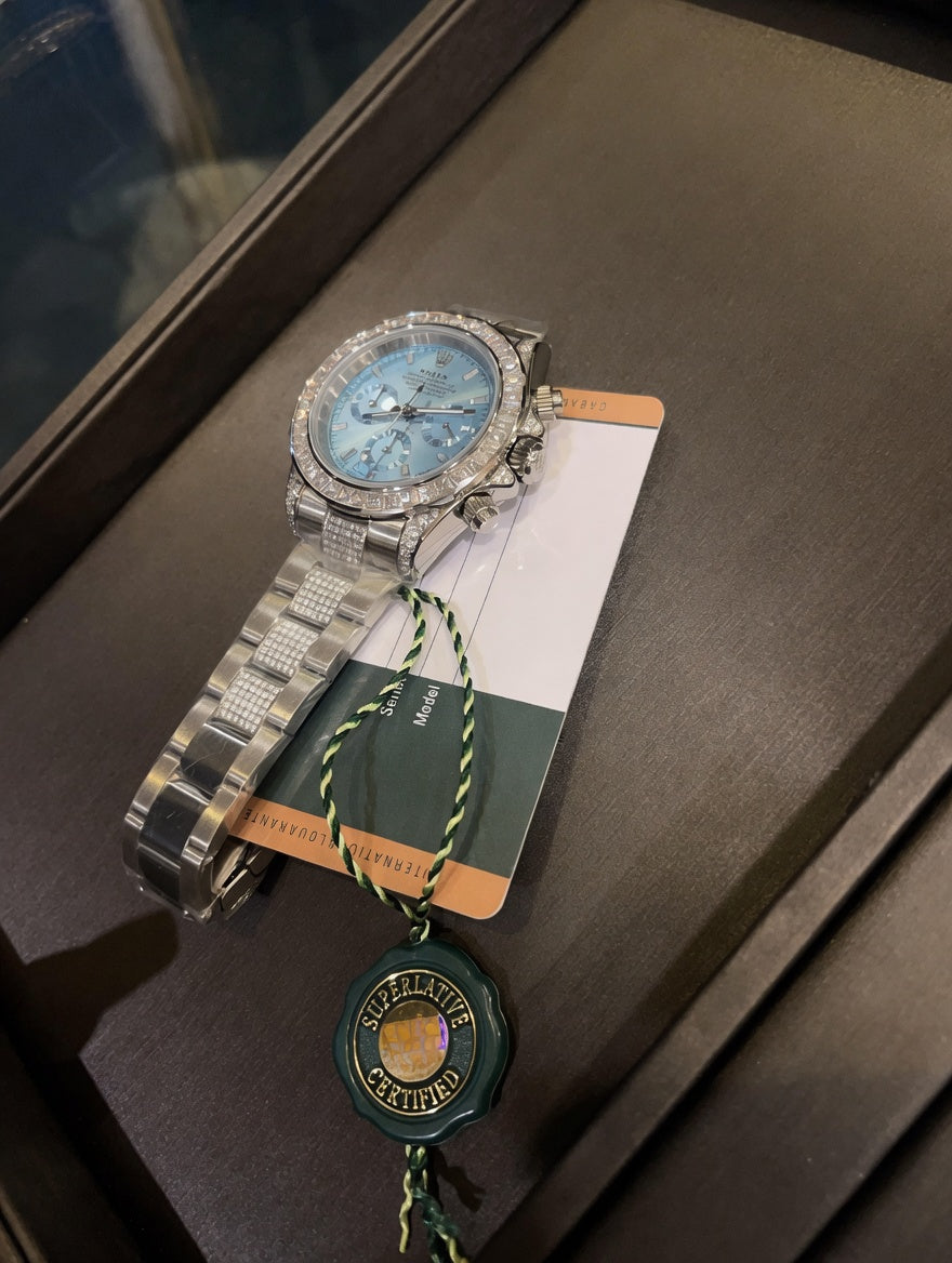 Ice Blue Diamond Bezel
