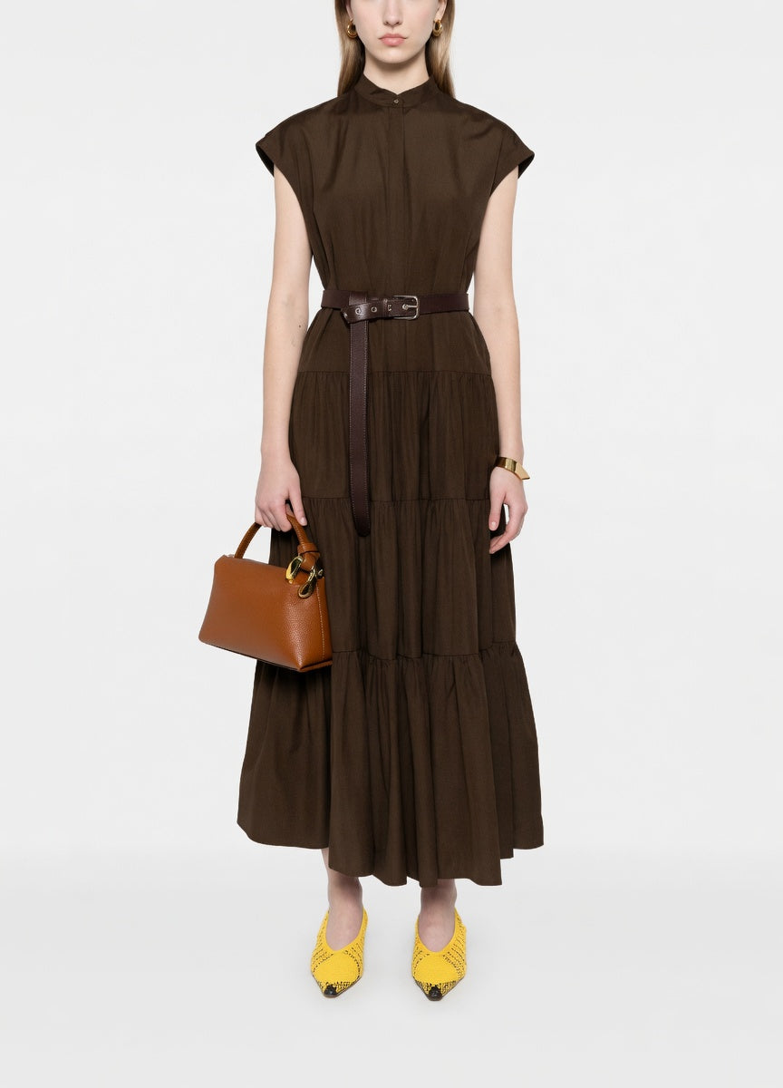 Tiered Belted Shirt Dress