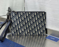 Black & Beige Monogram Zip Pouch