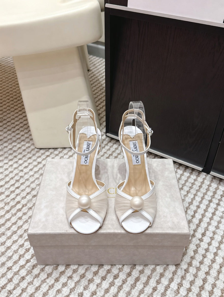 Luxury-Inspired Satin Lace Crystal Accent Stilettos