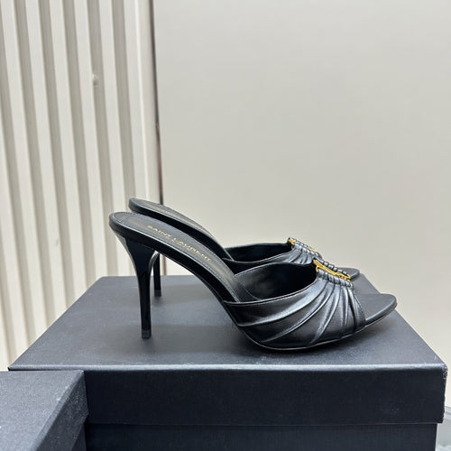 Black High-Heel Mules